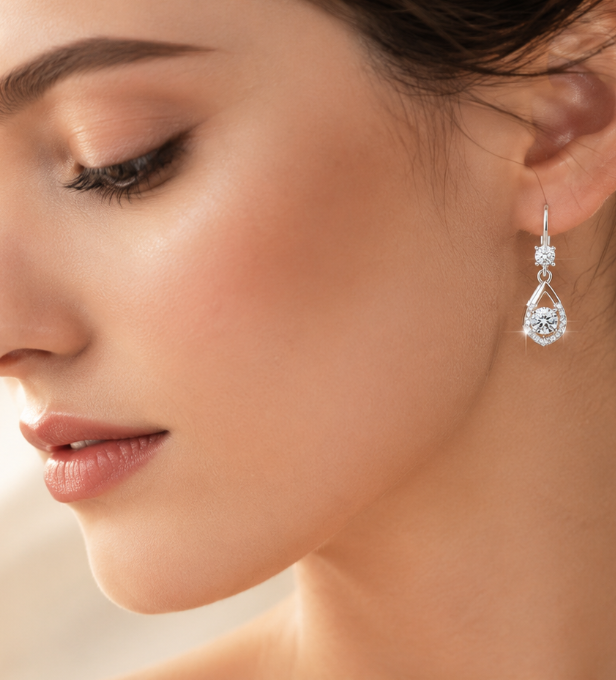 Moissanite earrings for birthday jewelry gifts