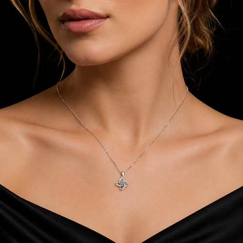 Bloom Embrace Moissanite Pendant Necklace moissanite necklace in S925 sterling silver - main product photo for ILU520 jewelry gifts