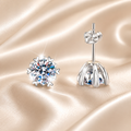Winter Sprite Moissanite Stud Earrings pair of moissanite earrings in S925 sterling silver - main product photo for ILU520 jewelry gifts