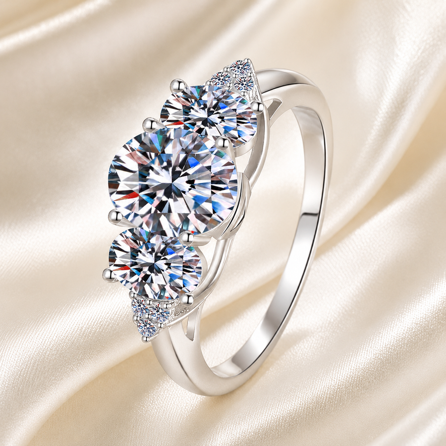 Starlit Moon Moissanite Ring moissanite ring in S925 sterling silver - main product photo for ILU520 jewelry gifts