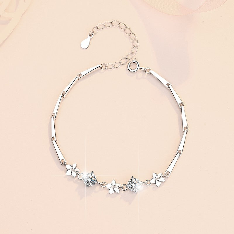 Duet Glow Moissanite Bracelet moissanite bracelet in S925 sterling silver - styling and detail view for ILU520 jewelry gifts