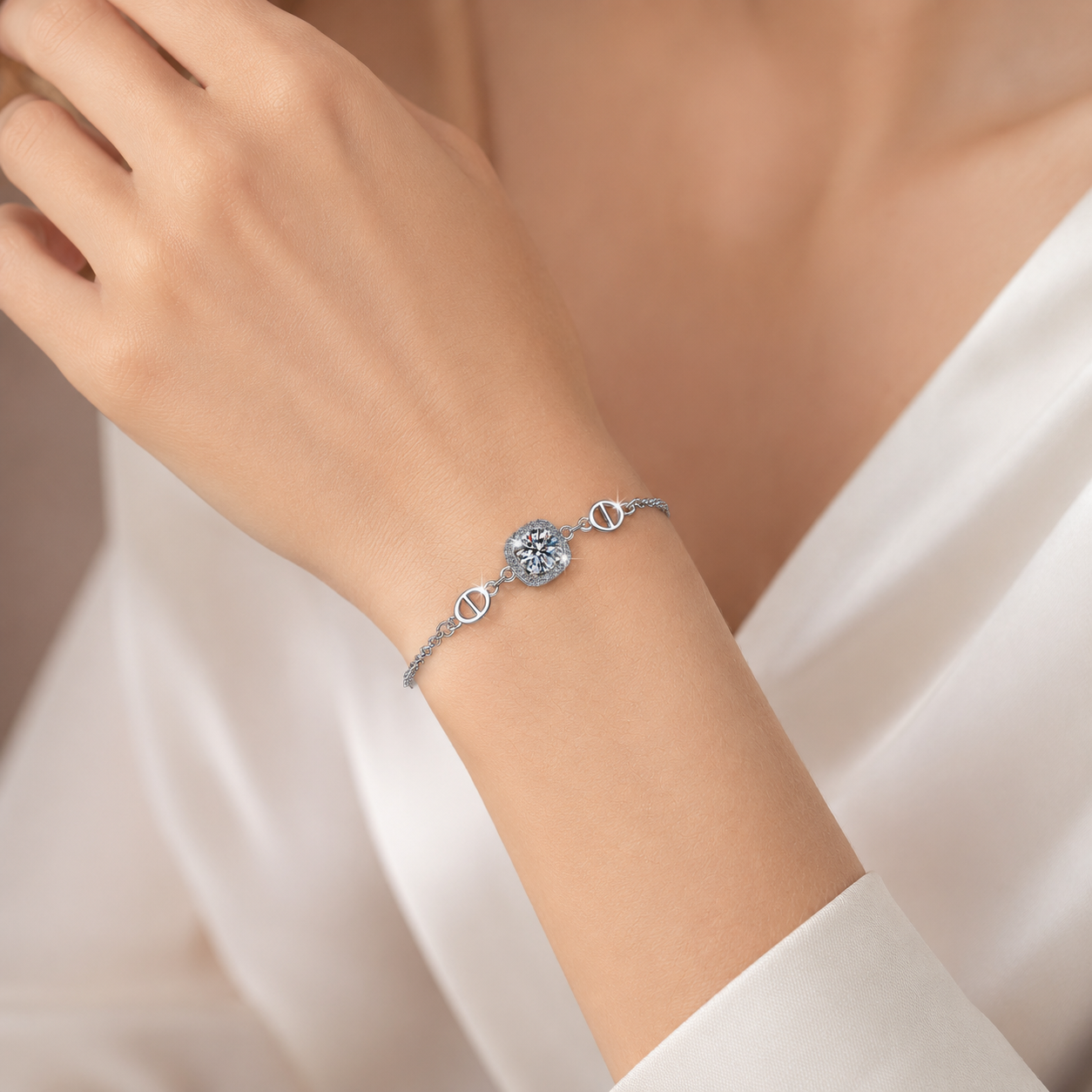 Forever Grace Moissanite Bracelet moissanite bracelet in S925 sterling silver - main product photo for ILU520 jewelry gifts