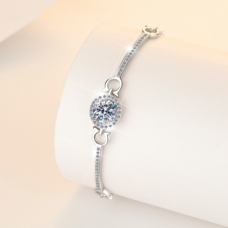 Radiant Self Moissanite Bracelet moissanite bracelet in S925 sterling silver - gift-ready product detail for ILU520 jewelry gifts