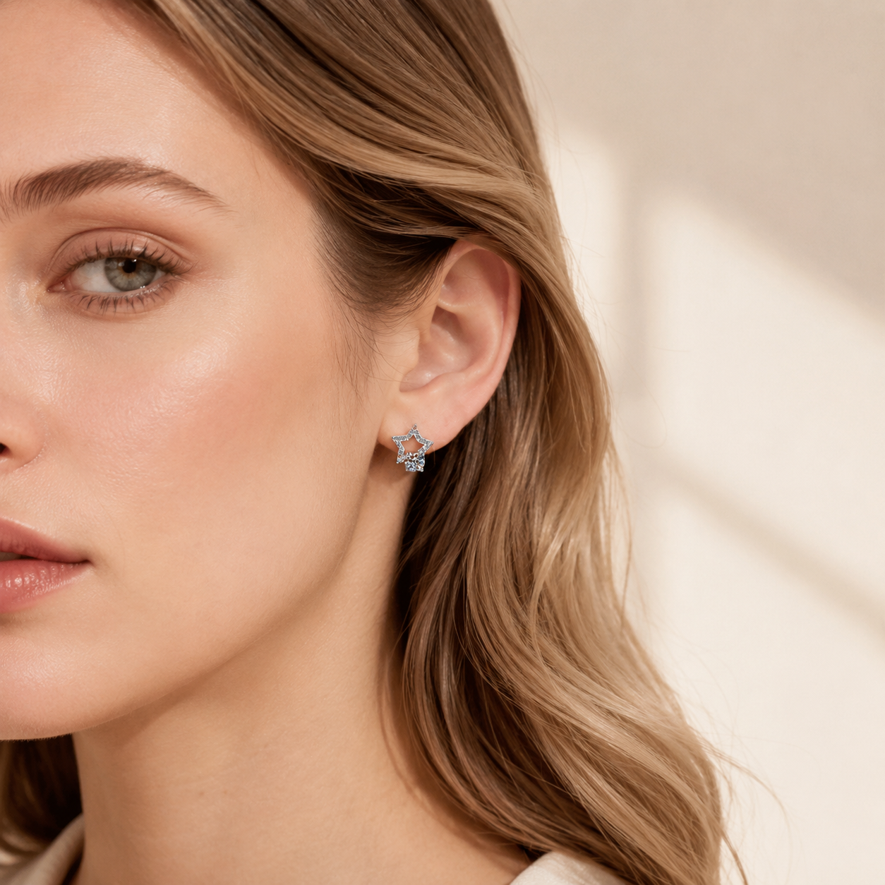 Starwish Moissanite Stud Earrings pair of moissanite earrings in S925 sterling silver - gift-ready product detail for ILU520 jewelry gifts
