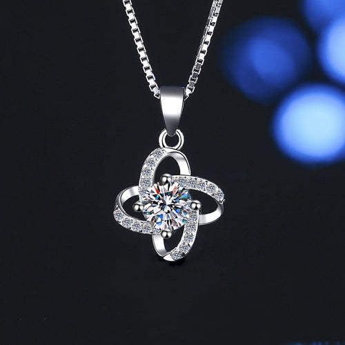 Bloom Embrace Moissanite Pendant Necklace moissanite necklace in S925 sterling silver - gift-ready product detail for ILU520 jewelry gifts