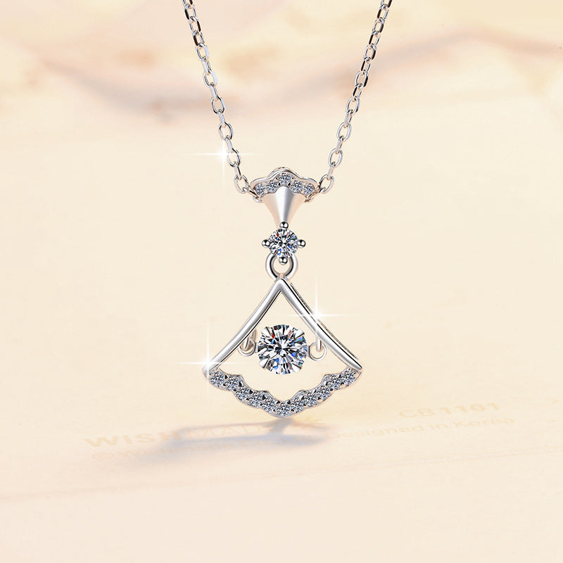 Dancing Belle Moissanite Pendant Necklace moissanite necklace in S925 sterling silver - gift-ready product detail for ILU520 jewelry gifts