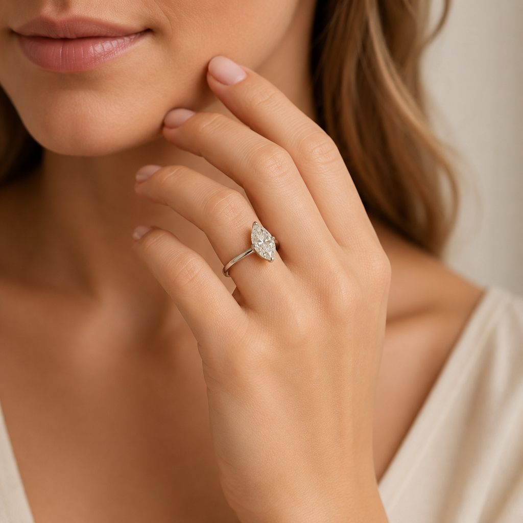 Graceful Edge Moissanite Ring moissanite ring in S925 sterling silver - gift-ready product detail for ILU520 jewelry gifts