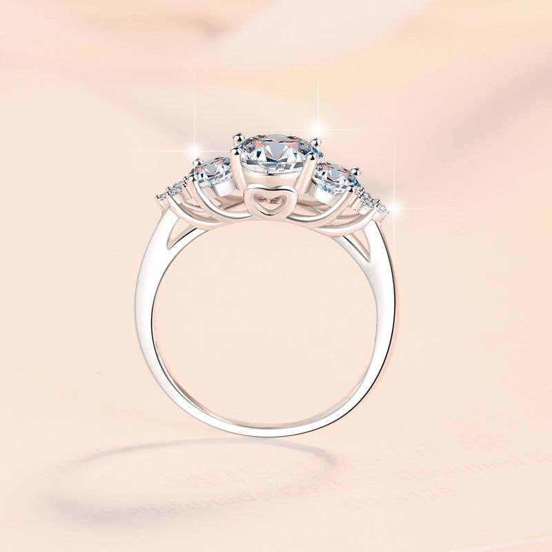 Starlit Moon Moissanite Ring moissanite ring in S925 sterling silver - styling and detail view for ILU520 jewelry gifts