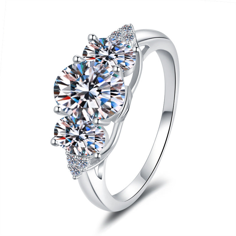 Starlit Moon Moissanite Ring moissanite ring in S925 sterling silver - styling and detail view for ILU520 jewelry gifts