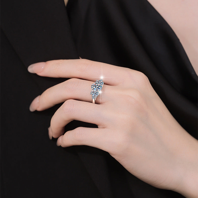 Starlit Moon Moissanite Ring moissanite ring in S925 sterling silver - gift-ready product detail for ILU520 jewelry gifts