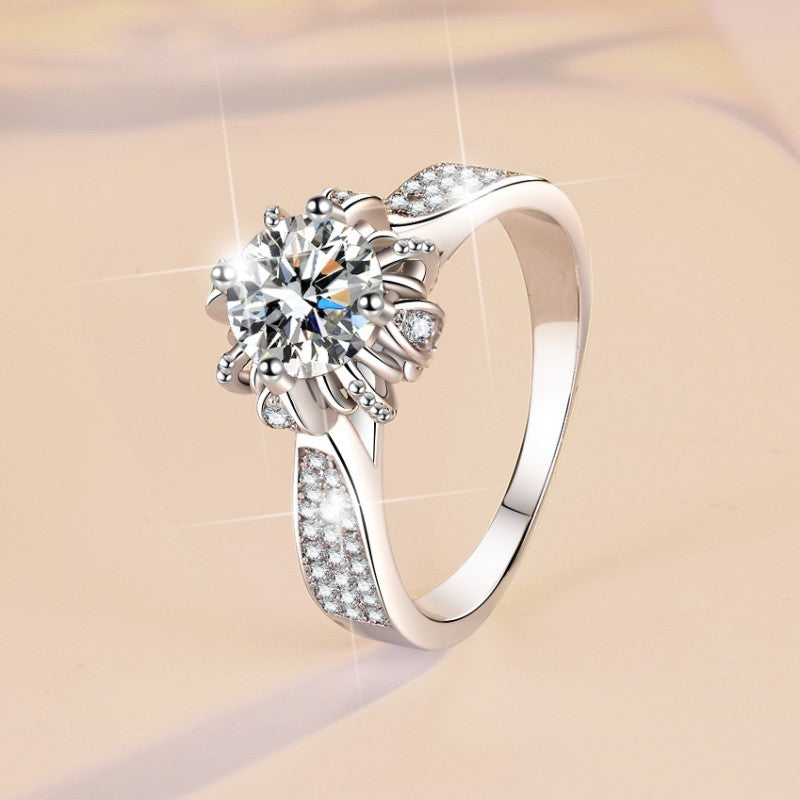 Royal Bloom Moissanite Ring moissanite ring in S925 sterling silver - gift-ready product detail for ILU520 jewelry gifts