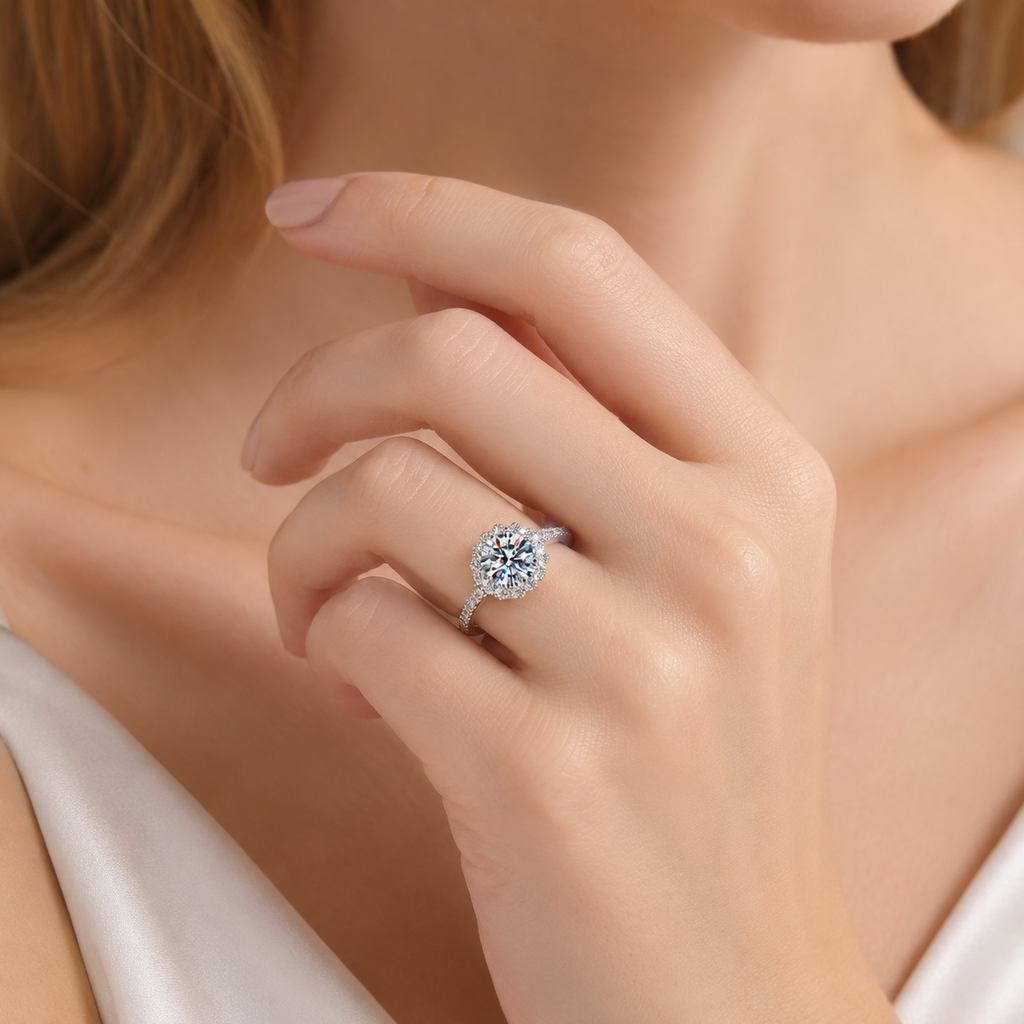 Center of Light Moissanite Ring moissanite ring in S925 sterling silver - gift-ready product detail for ILU520 jewelry gifts
