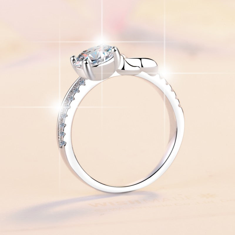 Eternal Knot Moissanite Ring moissanite ring in S925 sterling silver - gift-ready product detail for ILU520 jewelry gifts