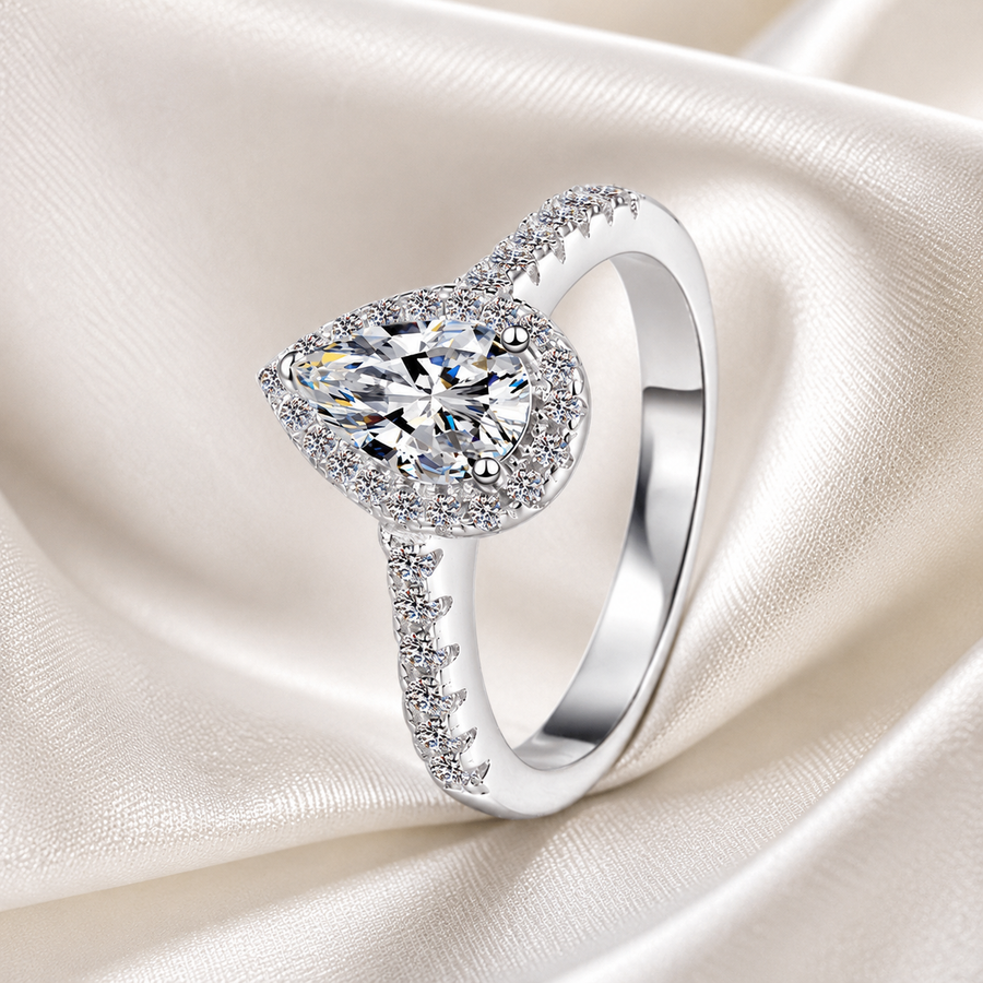 Celestial Tear Moissanite Ring moissanite ring in S925 sterling silver - main product photo for ILU520 jewelry gifts