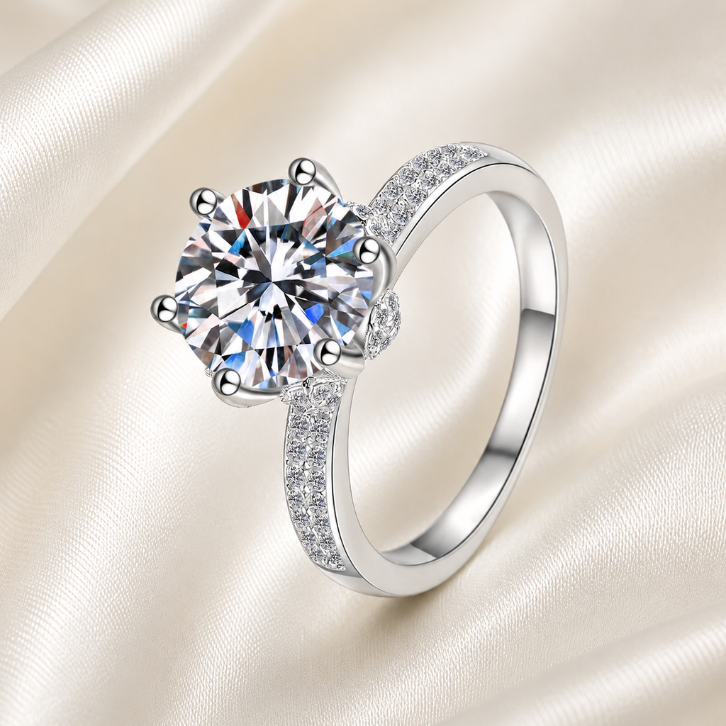 Radiant Crown Moissanite Ring moissanite ring in S925 sterling silver - main product photo for ILU520 jewelry gifts