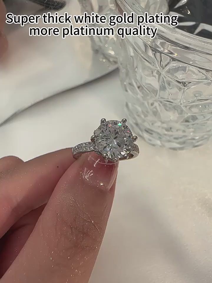 Radiant Crown Moissanite Ring