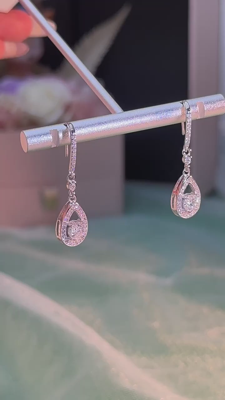 Aurora Dew Moissanite Drop Earrings