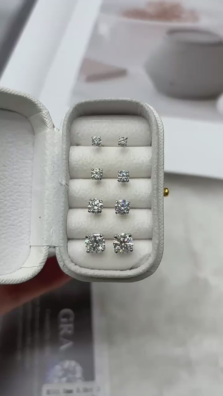 Bright Solitaire Moissanite Stud Earrings