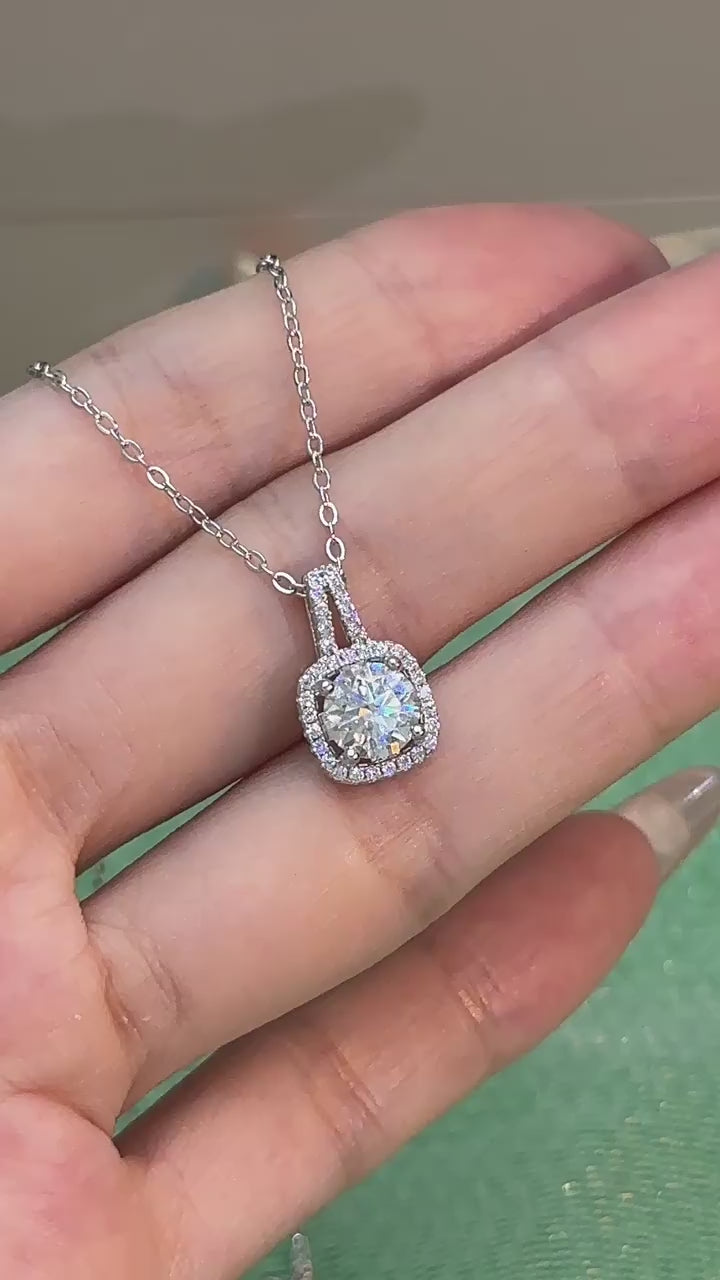 Mini Clutch Moissanite Pendant Necklace