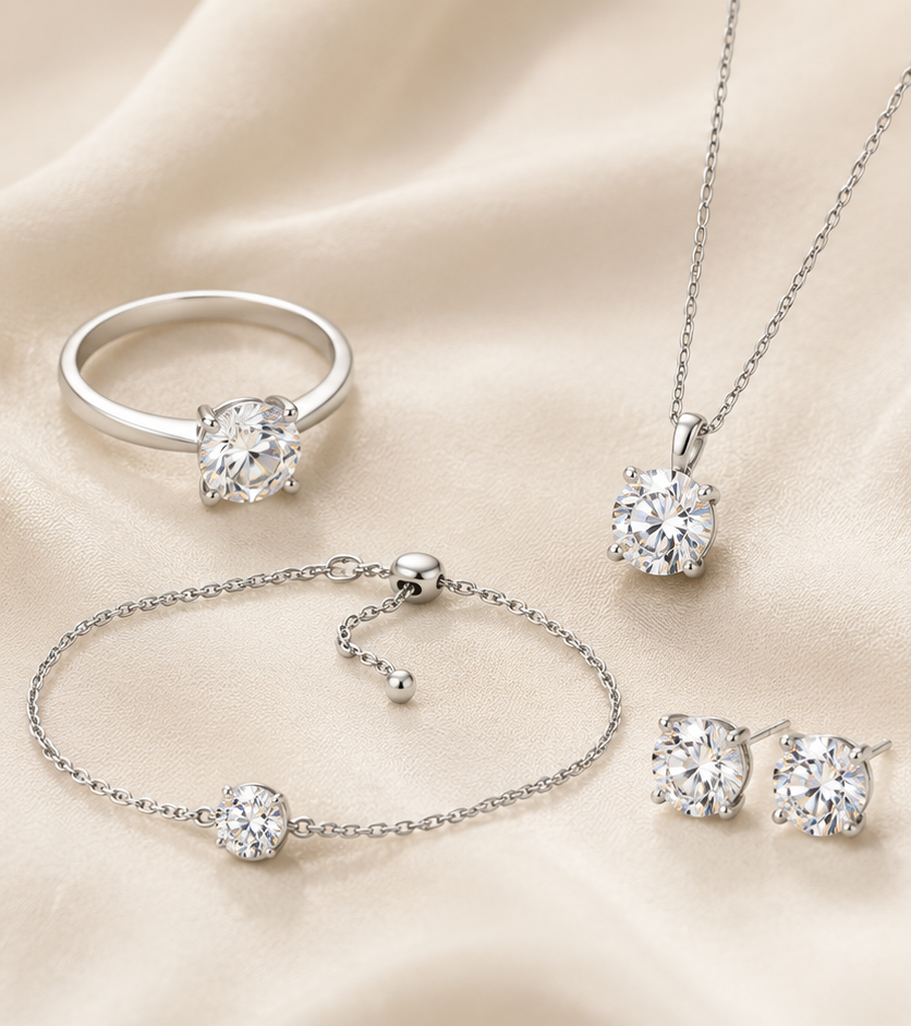 Moissanite sparkle ILU520 jewelry detail